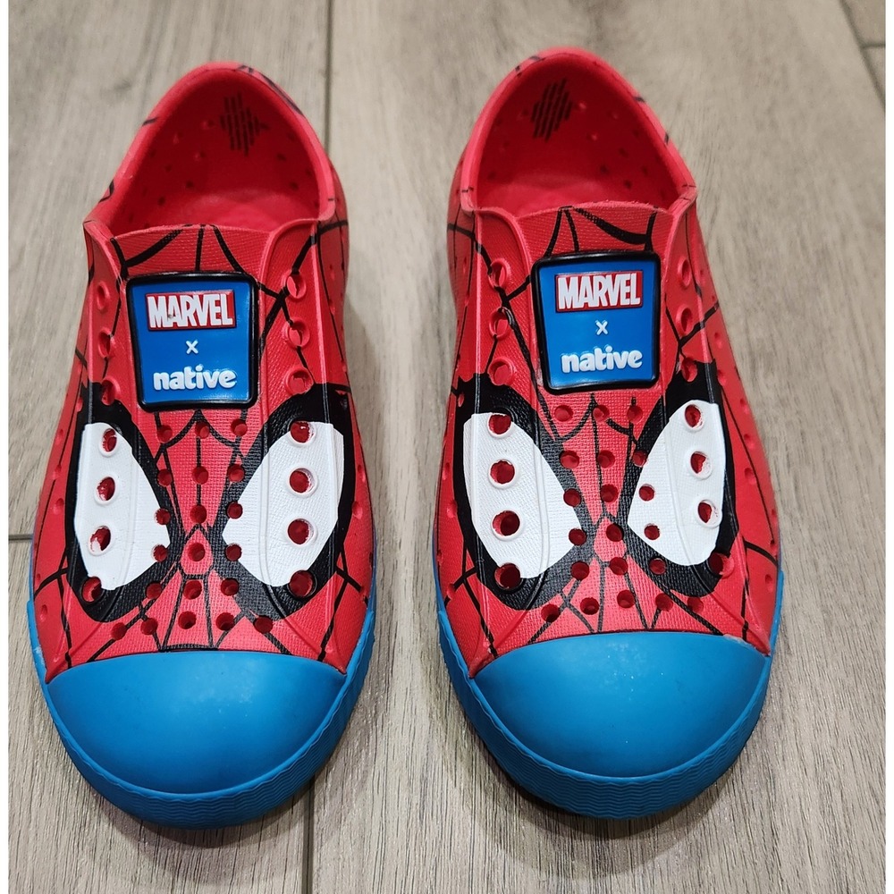 Native Marvel Spiderman Shoes Kids C10 Red Blue Slip On Sneaker Water Shoes